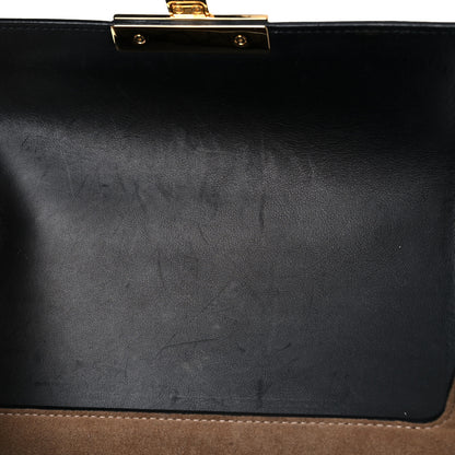Gucci GG Supreme Monogram Small Padlock Bamboo Shoulder Bag Beige Black Cuir 14 of 18