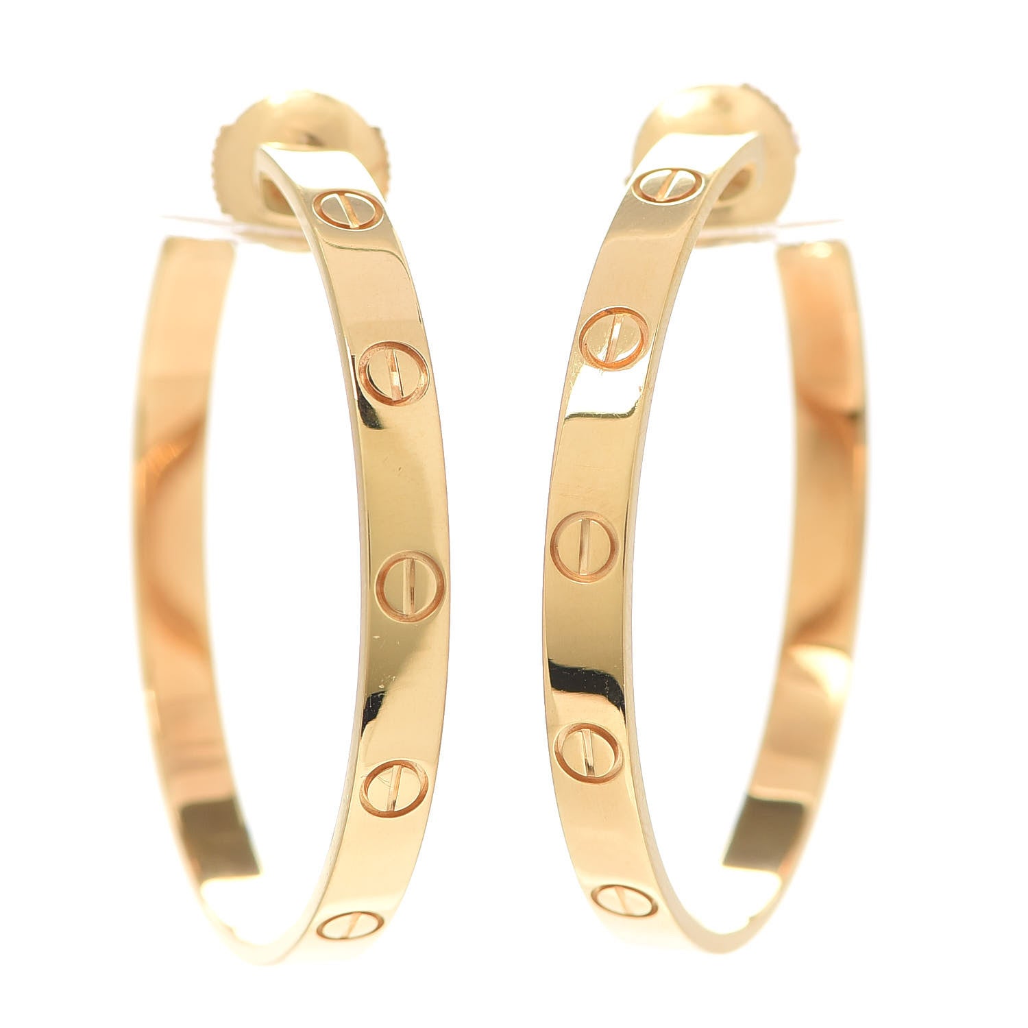 Cartier 18K Yellow Gold Large LOVE Hoop Earrings 1 of 6