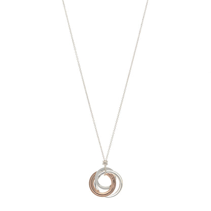 Tiffany Sterling Silver Rubedo Small Interlocking Circles Pendant Necklace 1 of 4