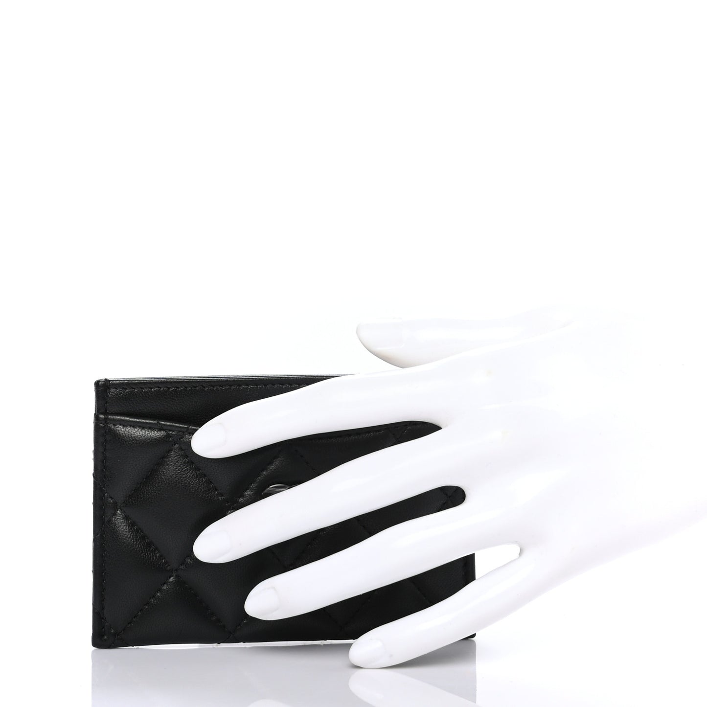 Lambskin Quilted Card Holder So Black