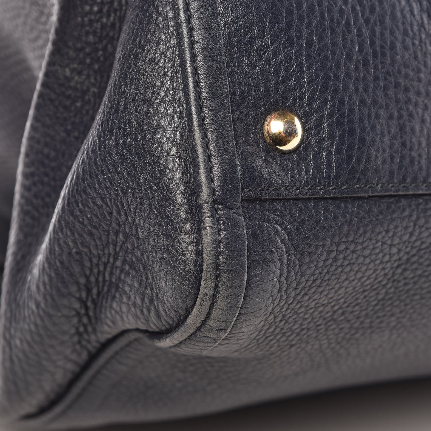 Pebbled Calfskin Medium Soho Shoulder Bag Blue