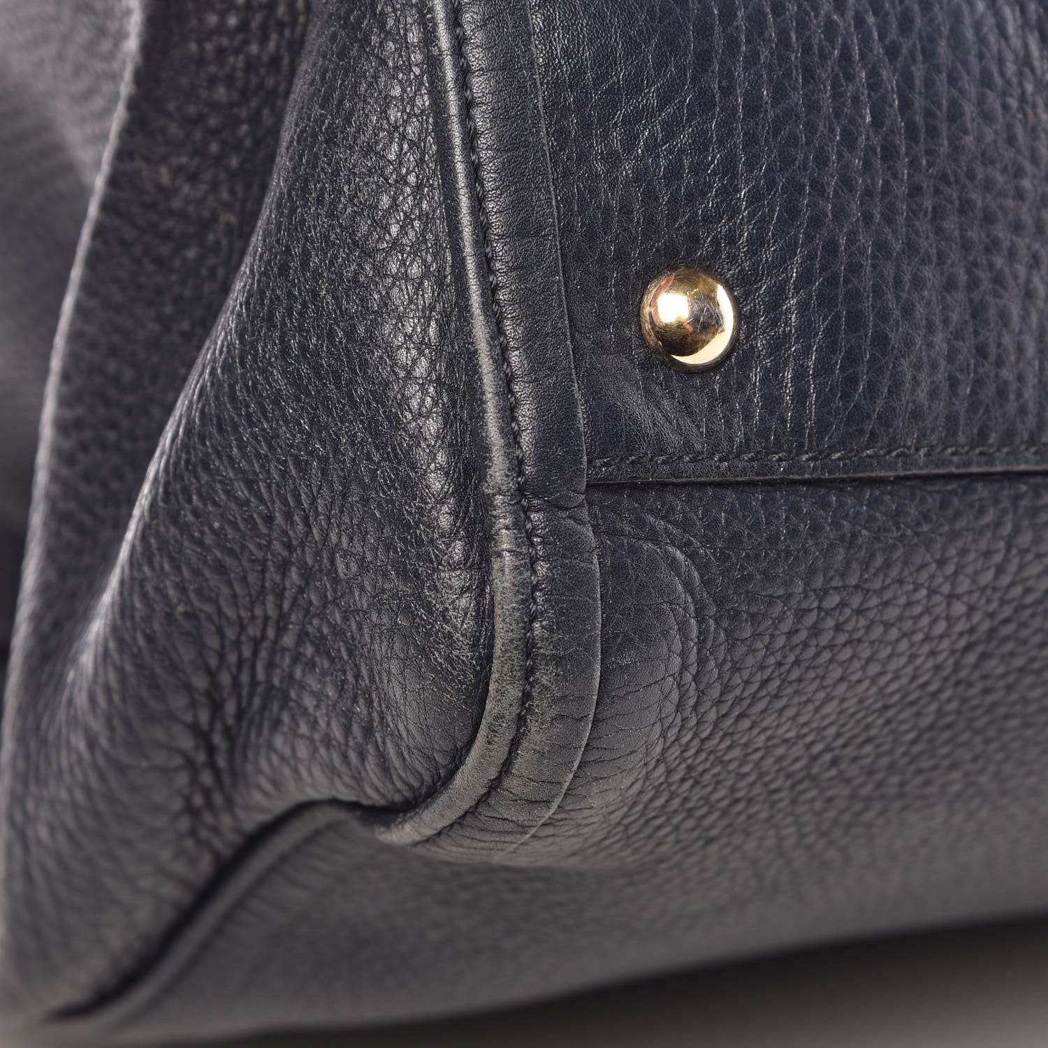 Gucci Pebbled Calfskin Medium Soho Shoulder Bag Blue 7 of 17