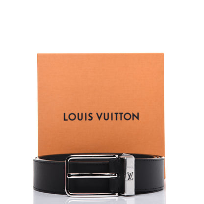 Louis Vuitton Calfskin 35mm Pont Neuf Belt 105 42 Black 9 of 9