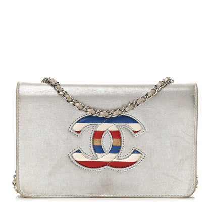 Chanel Metallic Lambskin Wallet on Chain WOC Silver 1 of 14