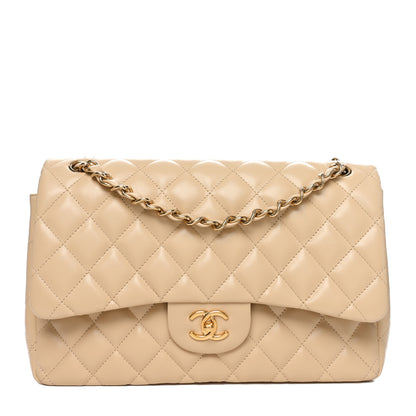 Chanel Lambskin Quilted Jumbo Double Flap Beige 1 of 10