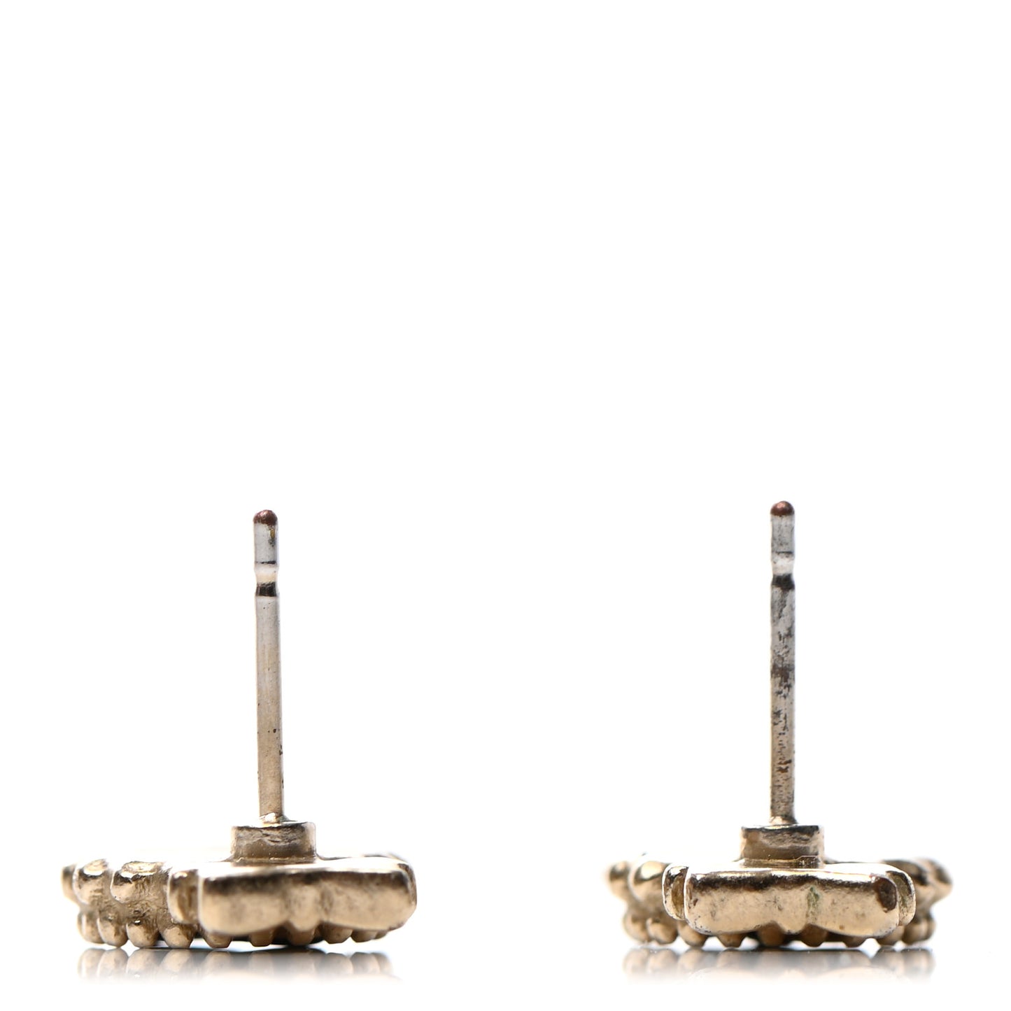 CC Bow Earrings Black Gold