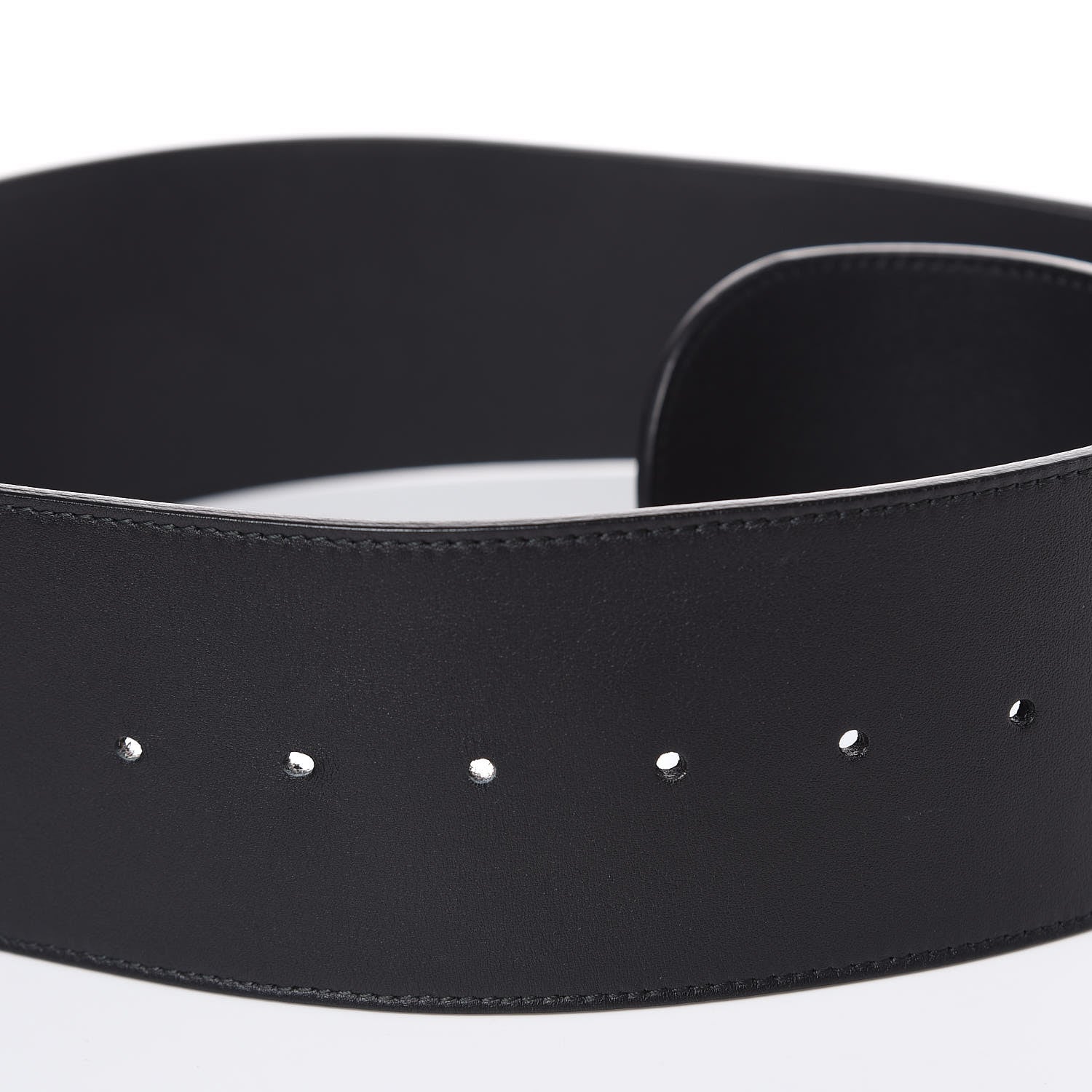 Gucci Moon Calfskin Pearl Double G 70mm Belt 85 34 Black Cream 7 of 7