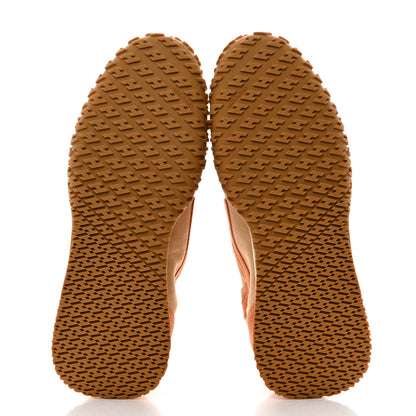 Hermes Suede Goatskin Jet Sneakers 37.5 Beige Natura Orange Nacarat 5 of 8
