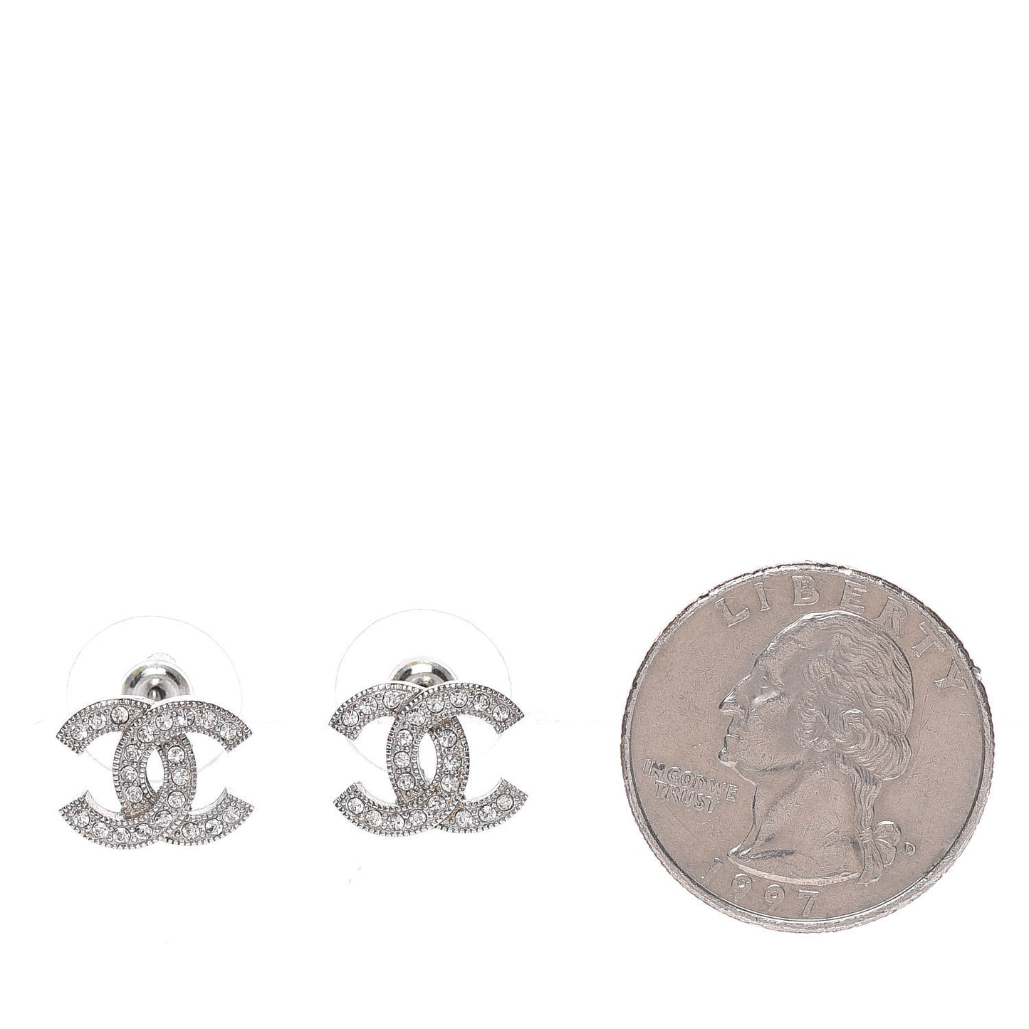 Crystal CC Earrings Silver