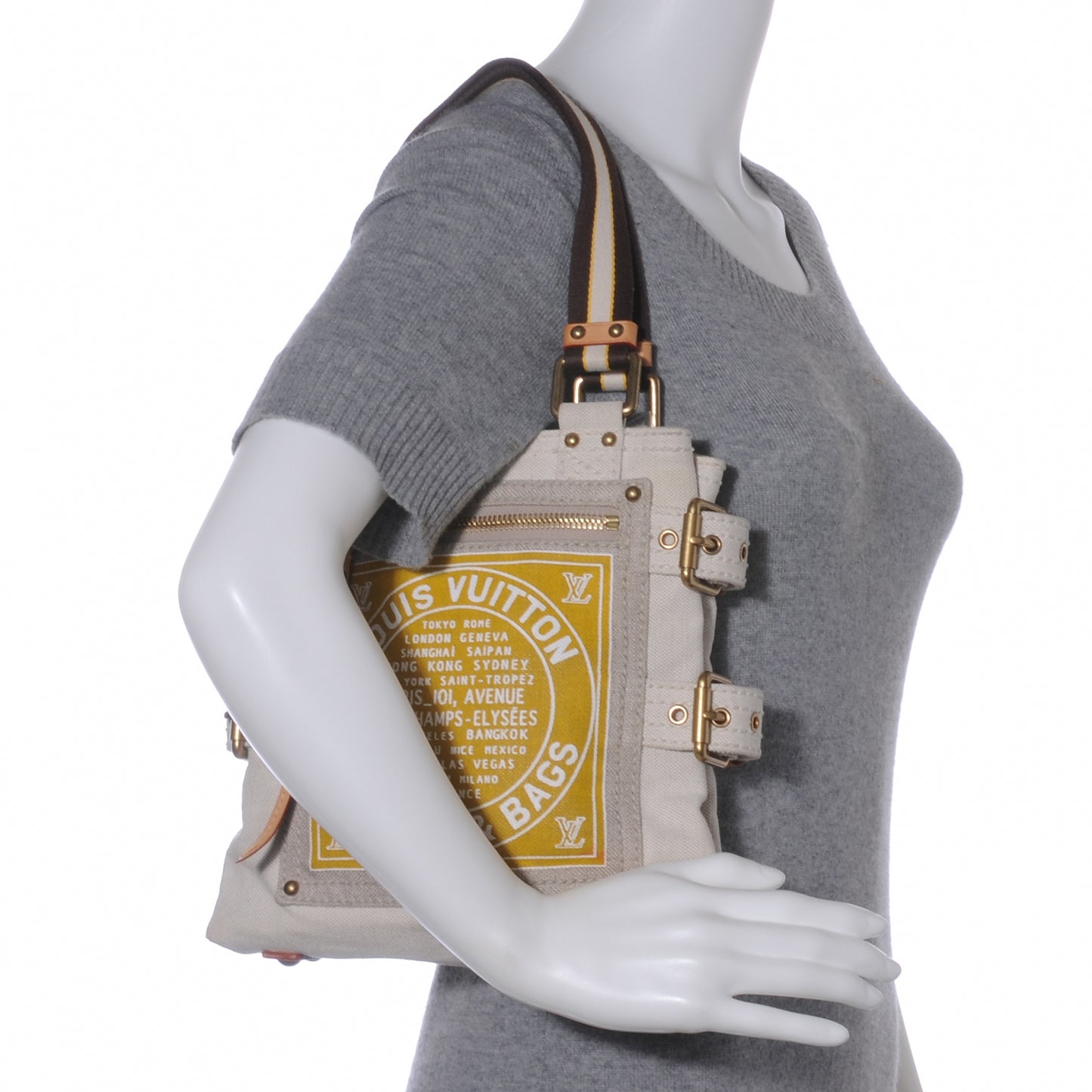 Toile Globe Shopper Cabas PM Yellow