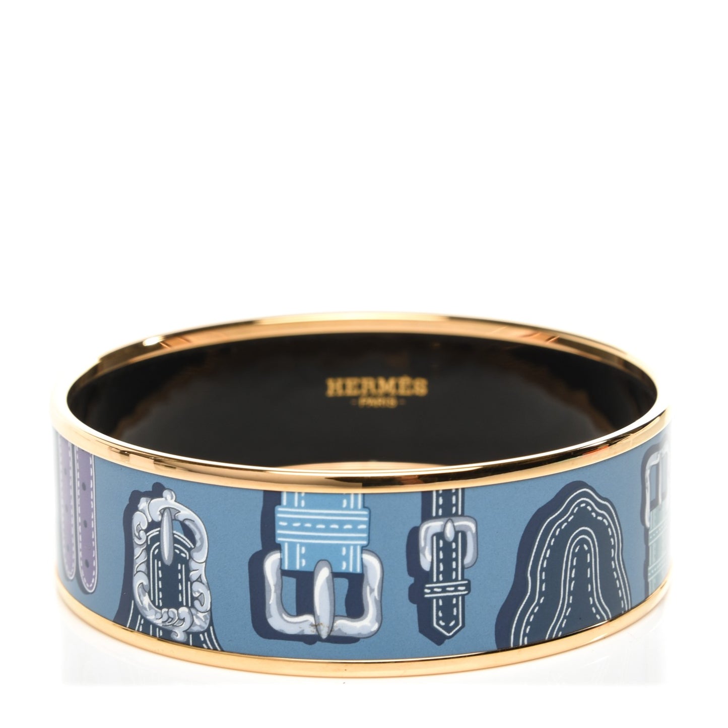 Enamel Printed Harnais des Presidents Wide Bracelet