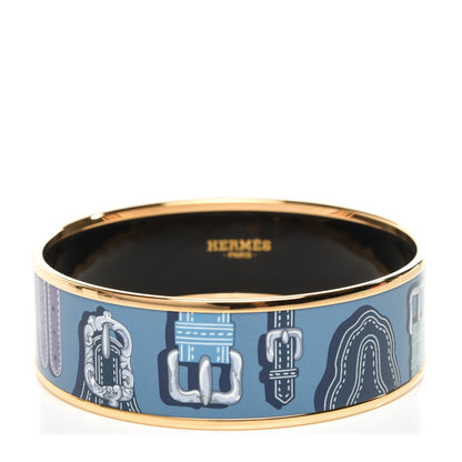 Hermes Enamel Printed Harnais des Presidents Wide Bracelet 1 of 4