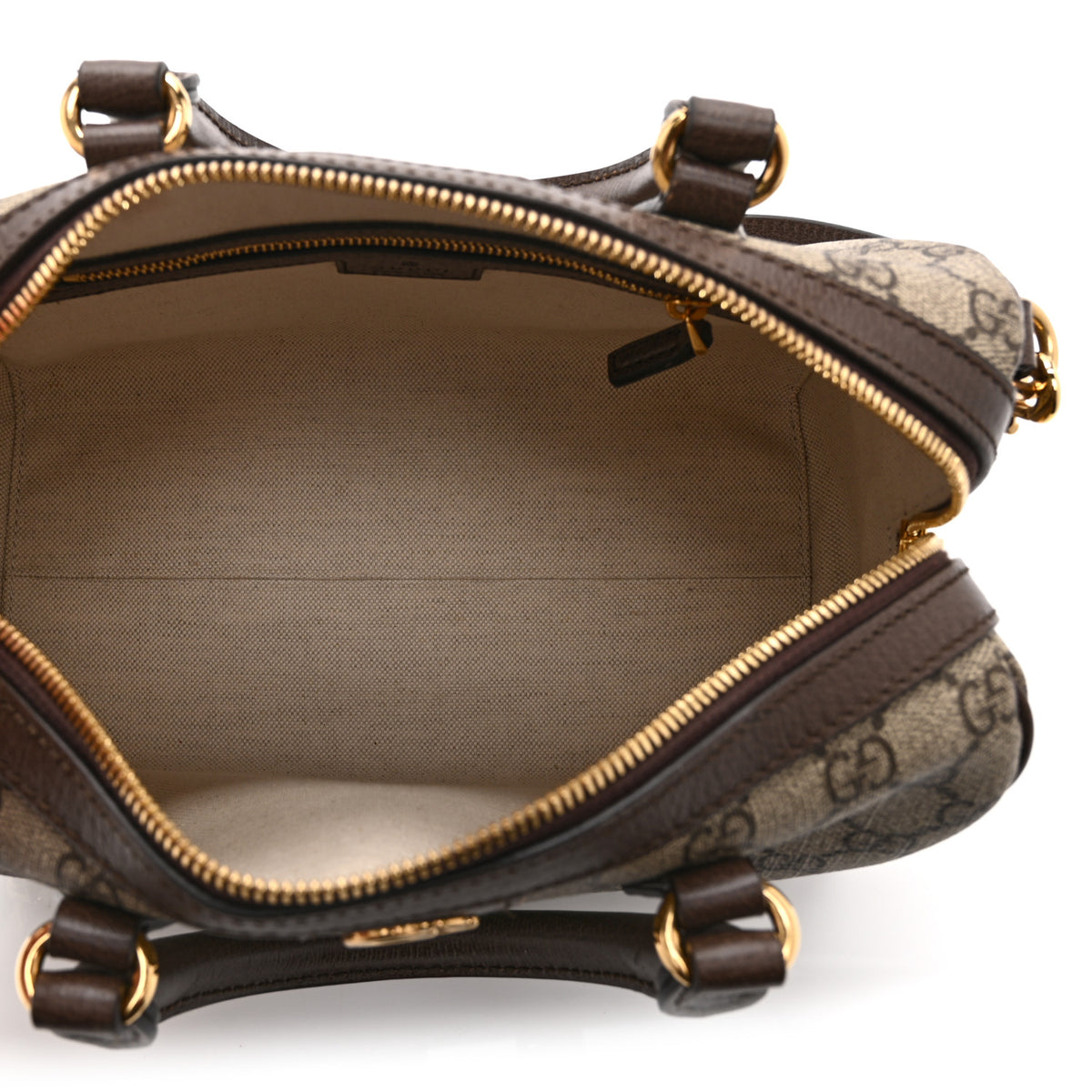 Gucci GG Supreme Monogram Web Small Ophidia Top Handle Bag Beige Ebony 5 of 11