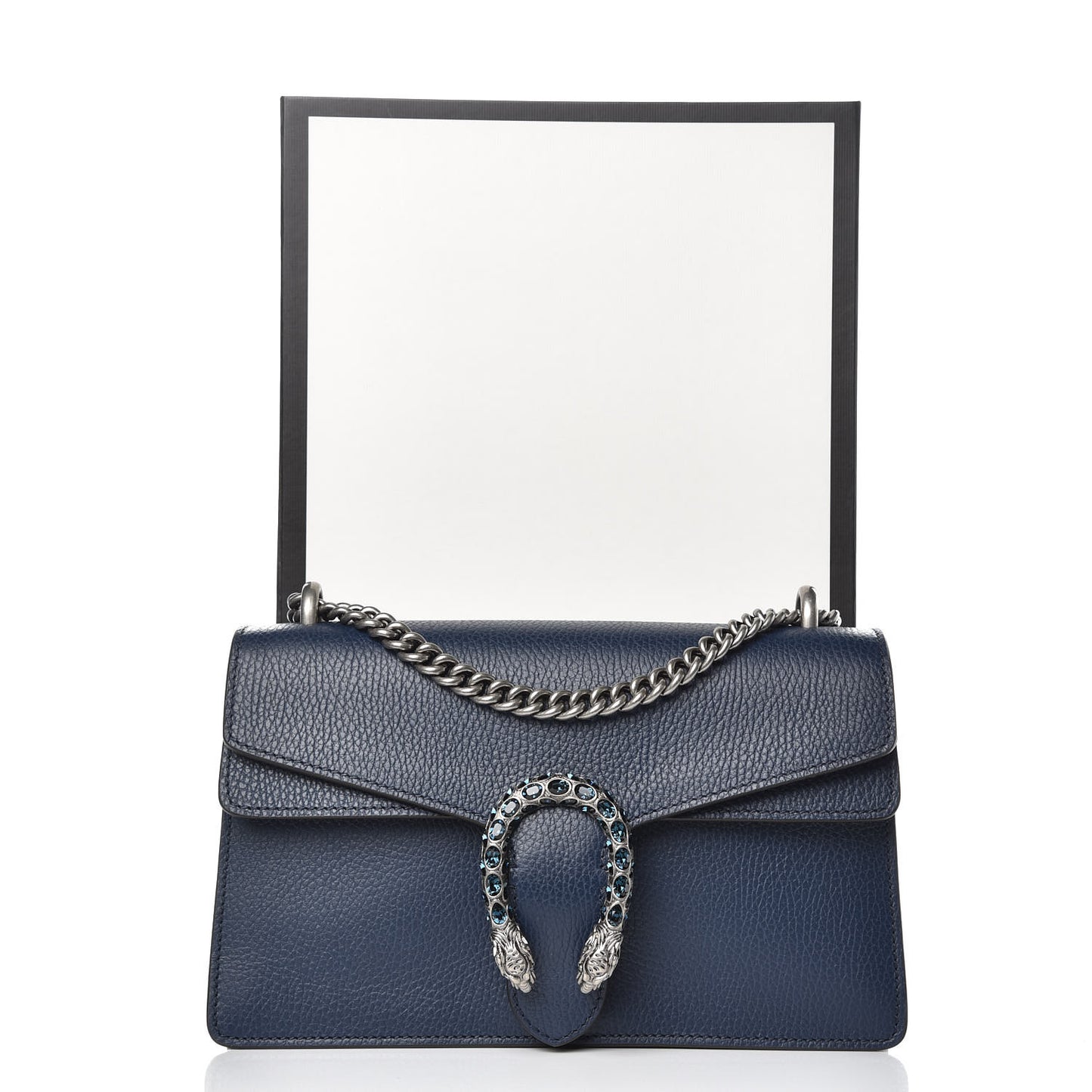 Dollar Calfskin Crystal Small Dionysus Shoulder Bag Blue Agata Montana Sapphire