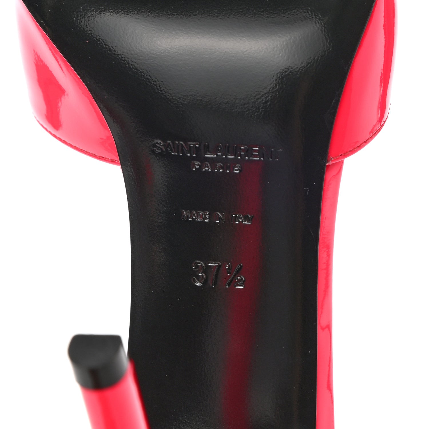 Saint Laurent Patent Anja 105 Ankle Strap Pointed Pumps 37.5 Fuxia Fluo 6 of 9