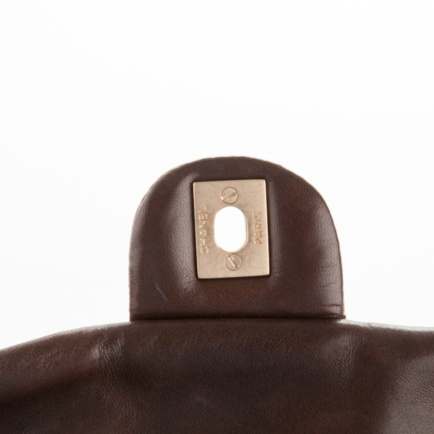 Lambskin Bubble Quilt Flap Brown