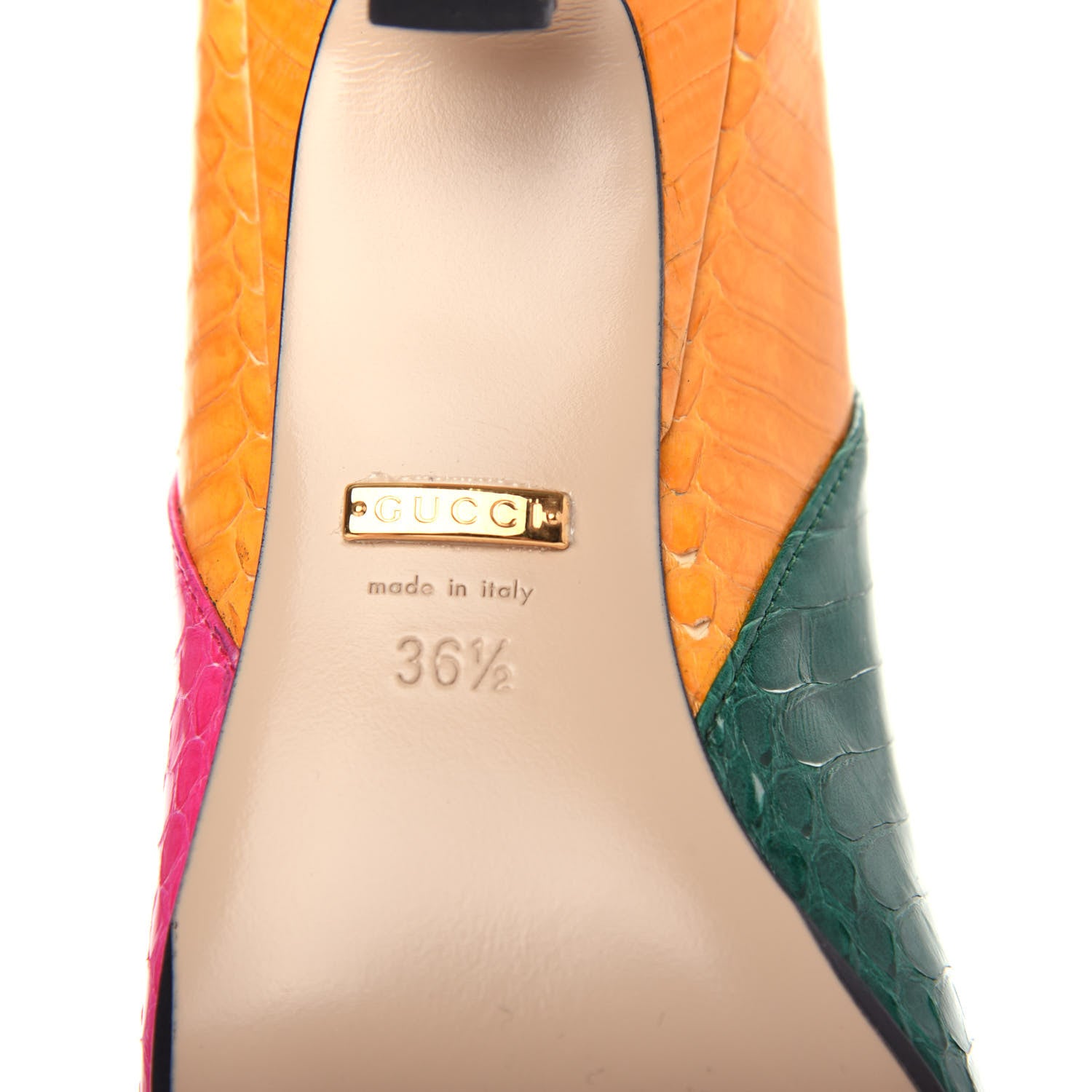 Gucci Snakeskin Crystal Double G Pumps 36.5 Multicolor 9 of 10