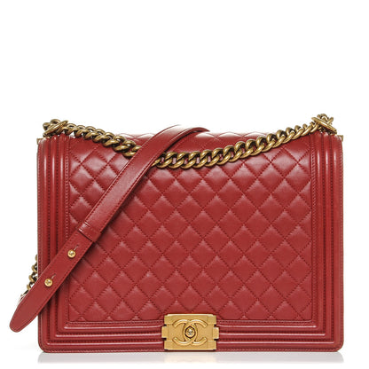 Chanel Lambskin Quilted Large Boy Flap Red 1 of 7