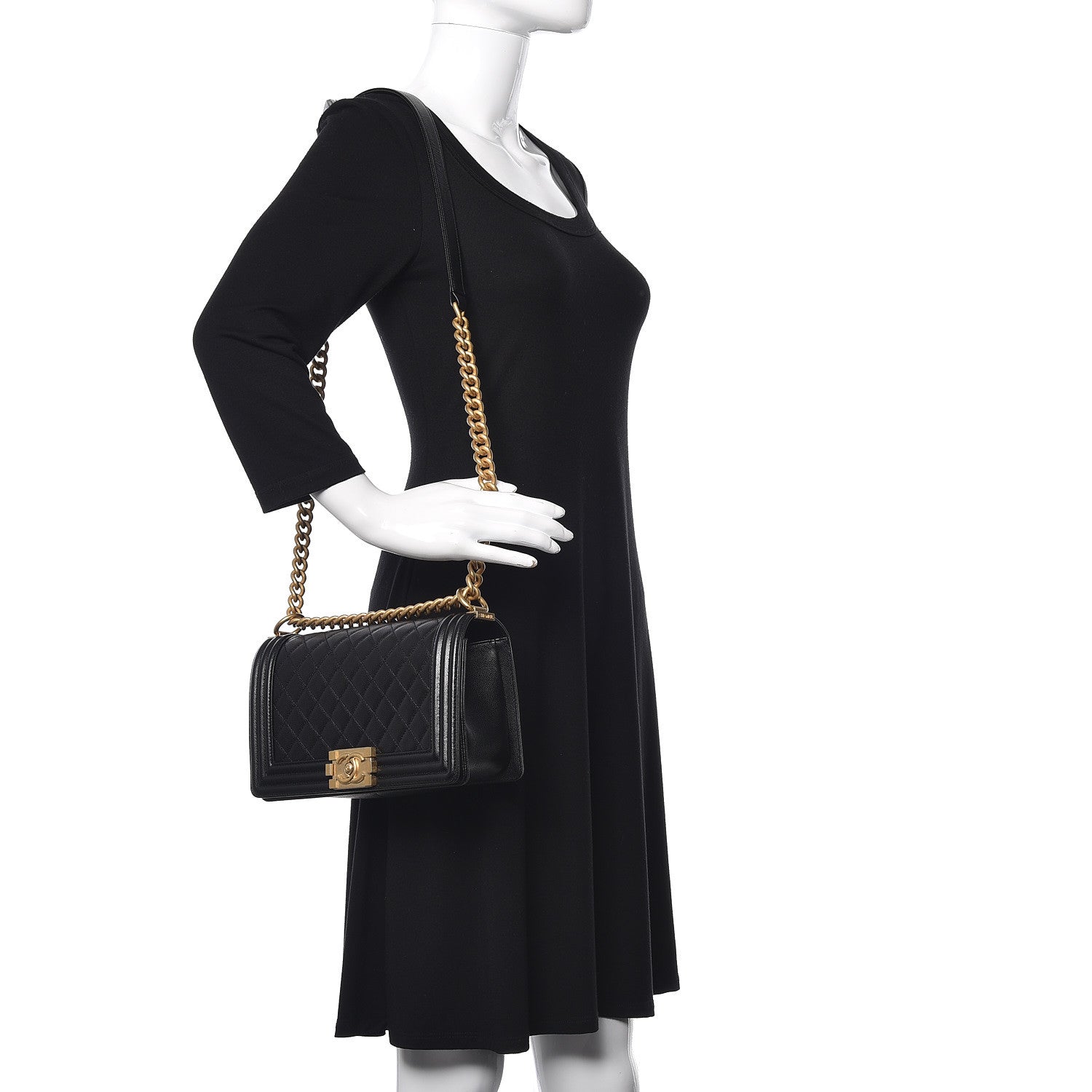 Chanel Caviar Quilted Medium Boy Flap Black 2 of 11