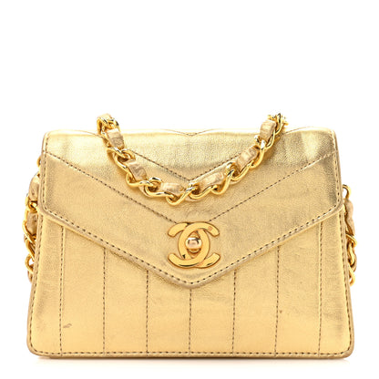 Chanel Metallic Lambskin Quilted Mini Flap Gold 1 of 12