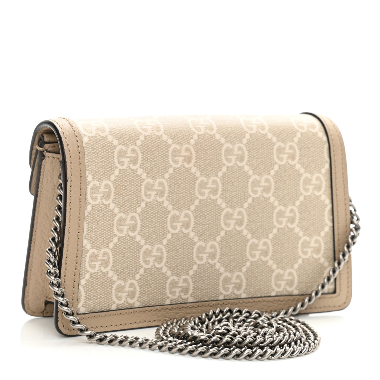 GG Supreme Monogram Textured Dollar Calfskin Super Mini Dionysus Shoulder Bag Beige Mystic White Oatmeal
