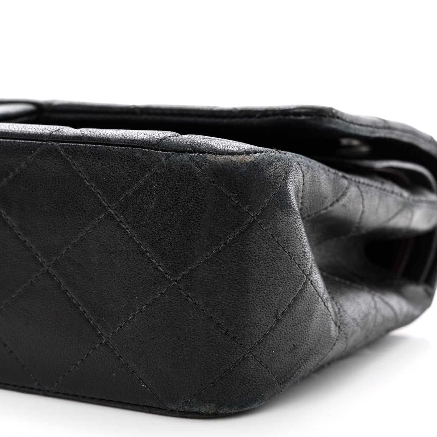 Lambskin Quilted Medium Double Flap Black