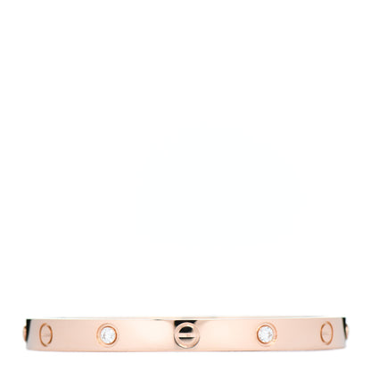 Cartier 18K Pink Gold 4 Diamond LOVE Bracelet 17 3 of 4