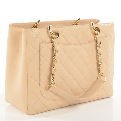 Chanel Caviar Quilted Grand Shopping Tote GST Beige 3 of 8