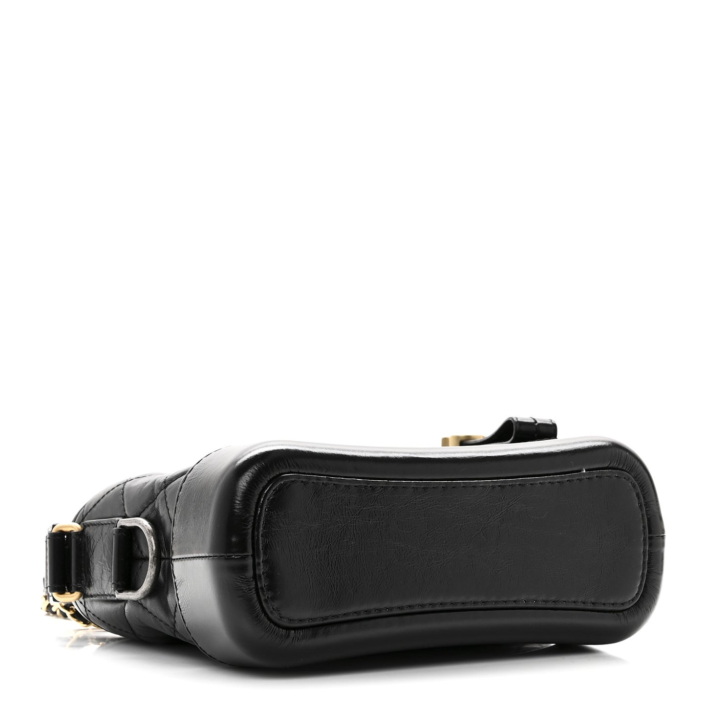 Aged Calfskin Quilted Small Gabrielle Hobo Black