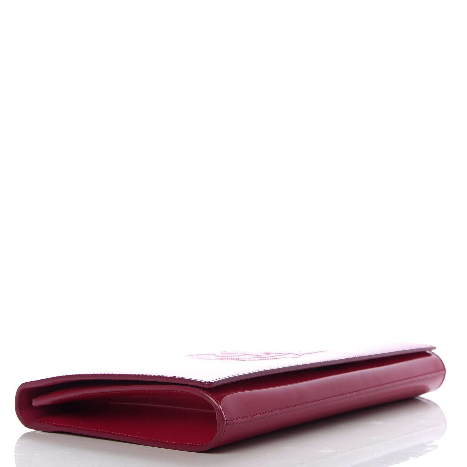 Saint Laurent Patent Monogram Large Belle De Jour Clutch Fuchsia 4 of 6