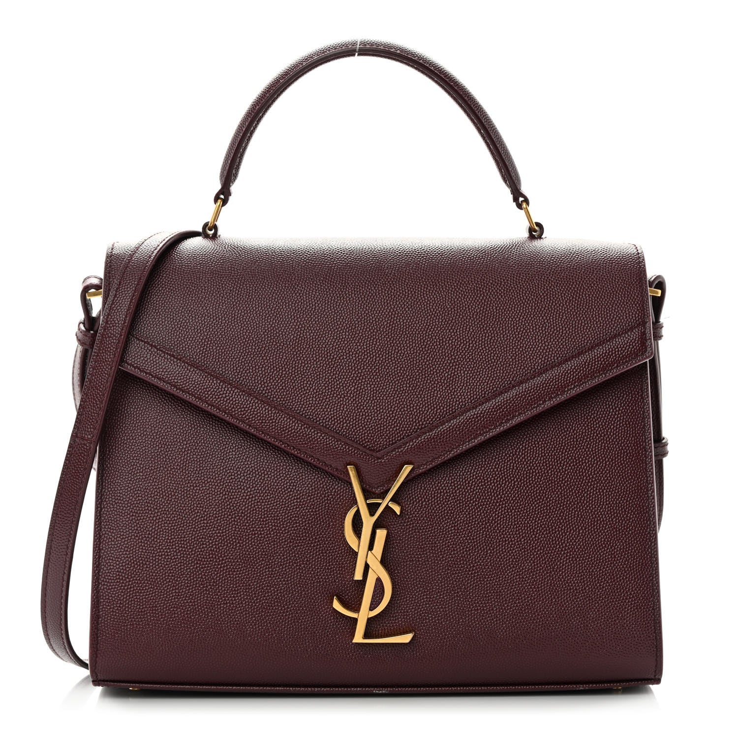 Saint Laurent Grain de Poudre Medium Classic Monogram Cassandra Top Handle Rouge Legion 1 of 12