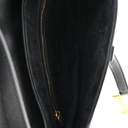 Christian Dior Grained Calfskin Saddle Bag Black 5 of 10