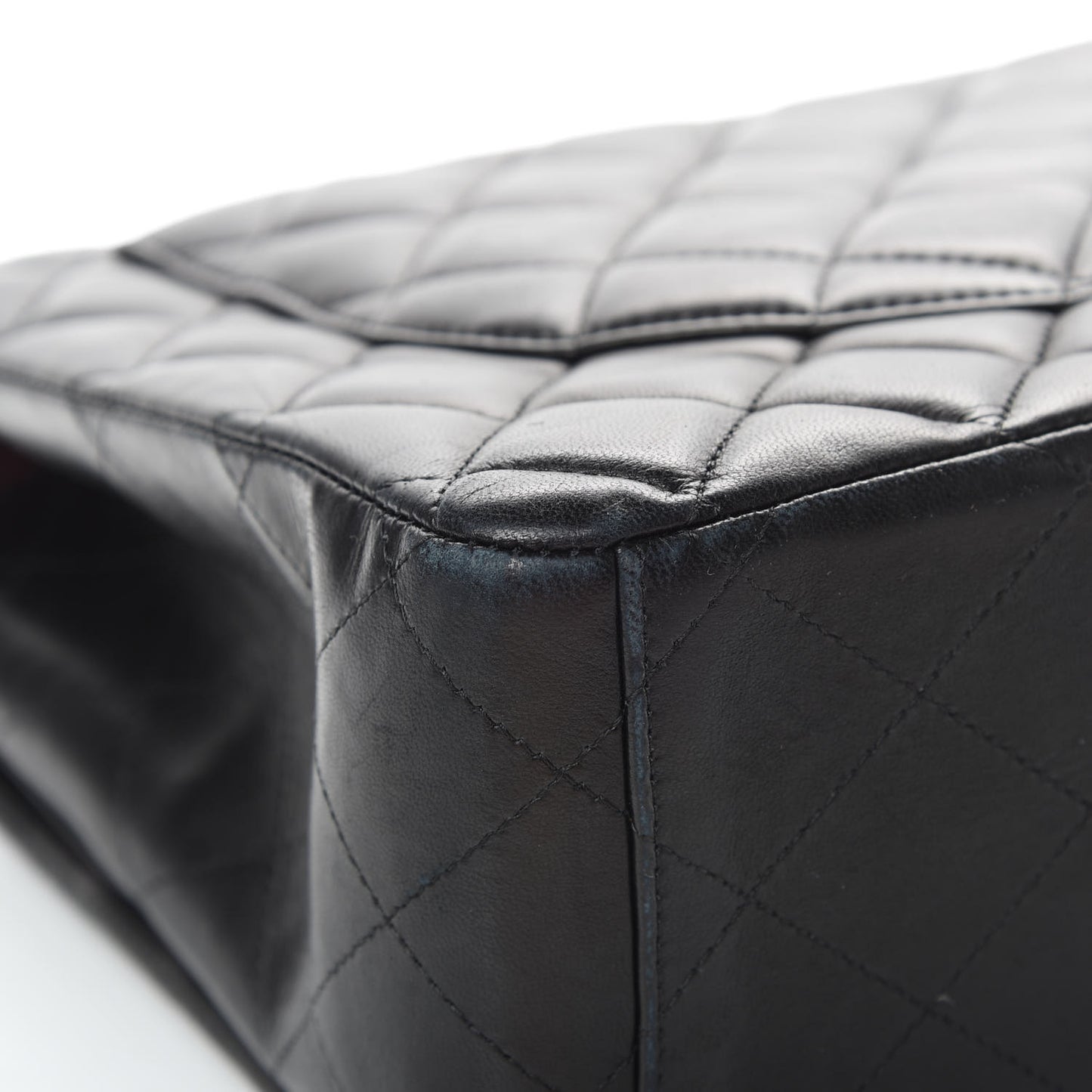 Lambskin Quilted Maxi Double Flap Black