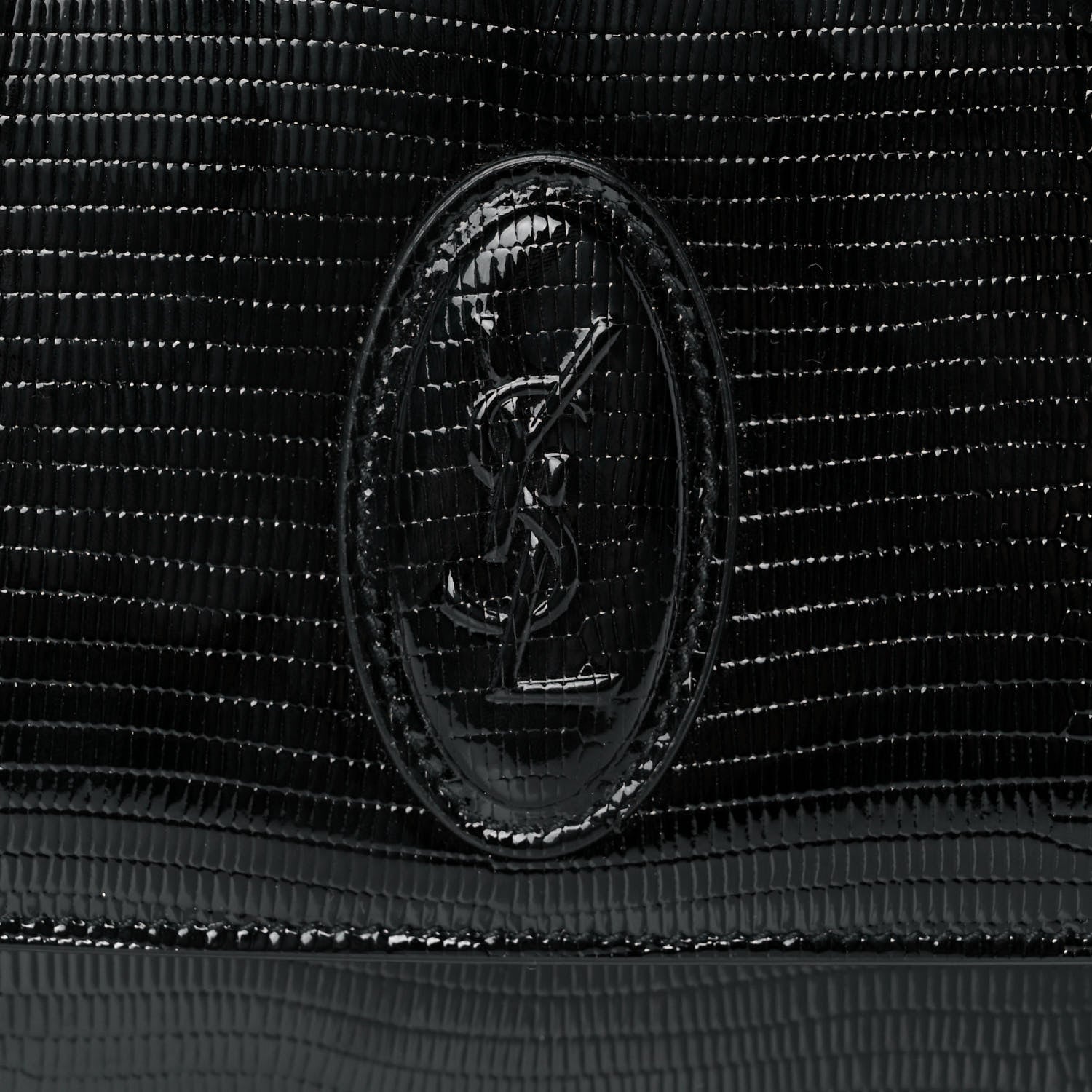 Saint Laurent Calfskin Lizard Embossed Le 61 Shoulder Bag Black 9 of 14