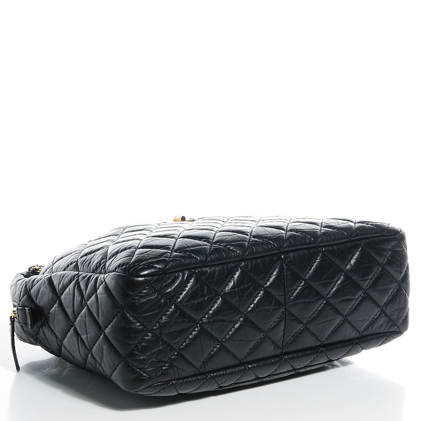 Aged Calfskin Quilted Large Reissue Camera Case Black