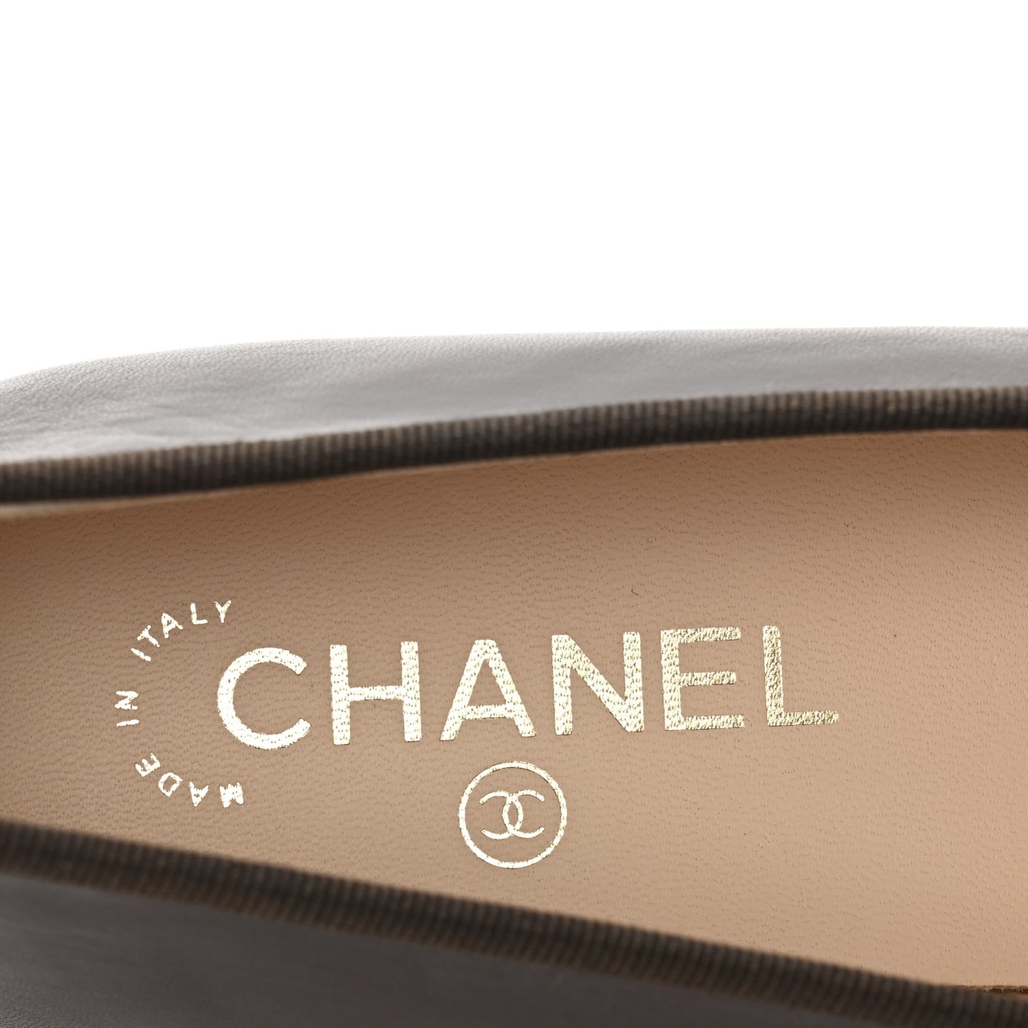 Lambskin Cap Toe CC Ballerina Flats 40 Brown Black