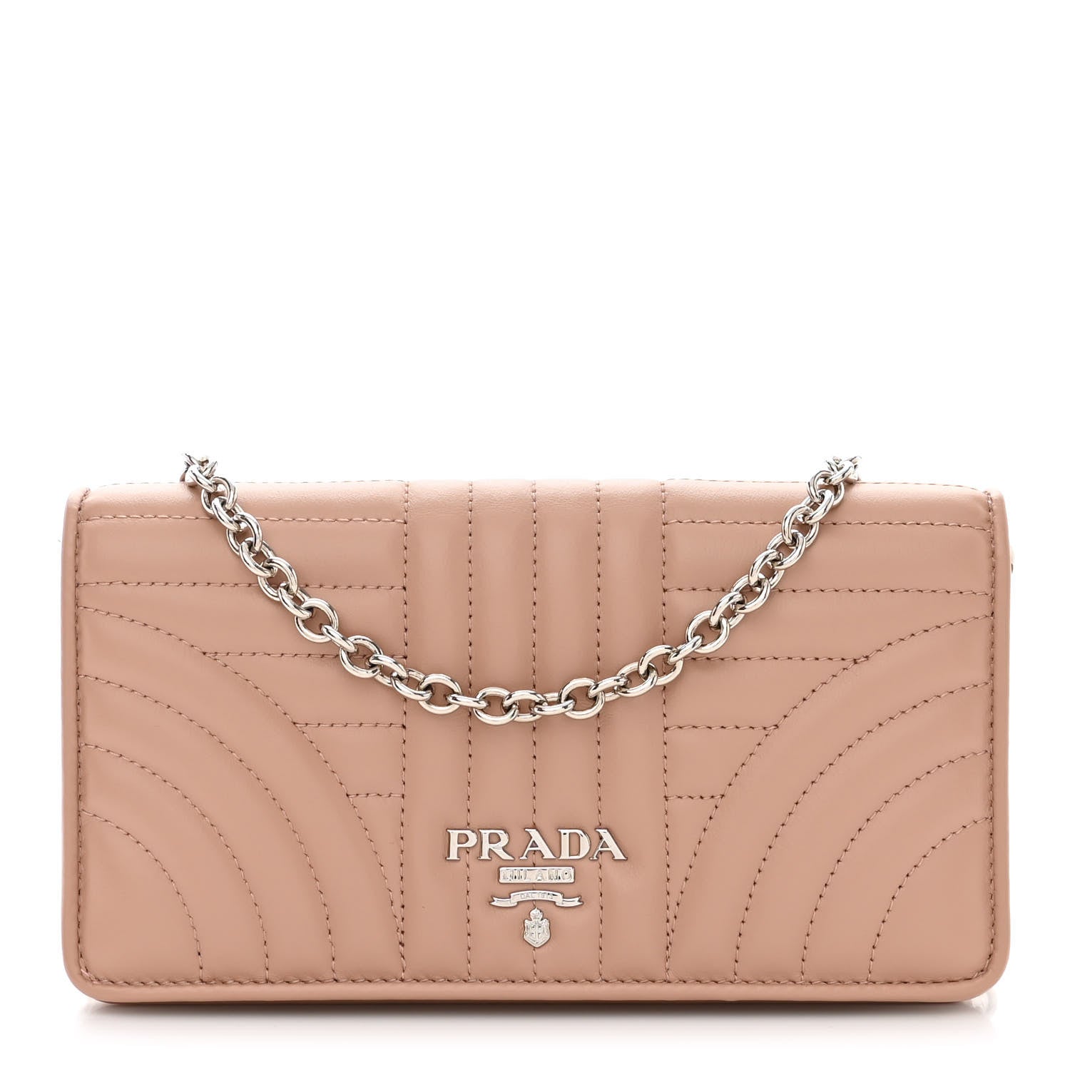 Prada Soft Calfskin Impunture Diagramme Chain Wallet Cipria 1 of 11