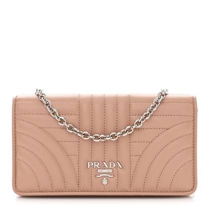 Prada Soft Calfskin Impunture Diagramme Chain Wallet Cipria 1 of 11