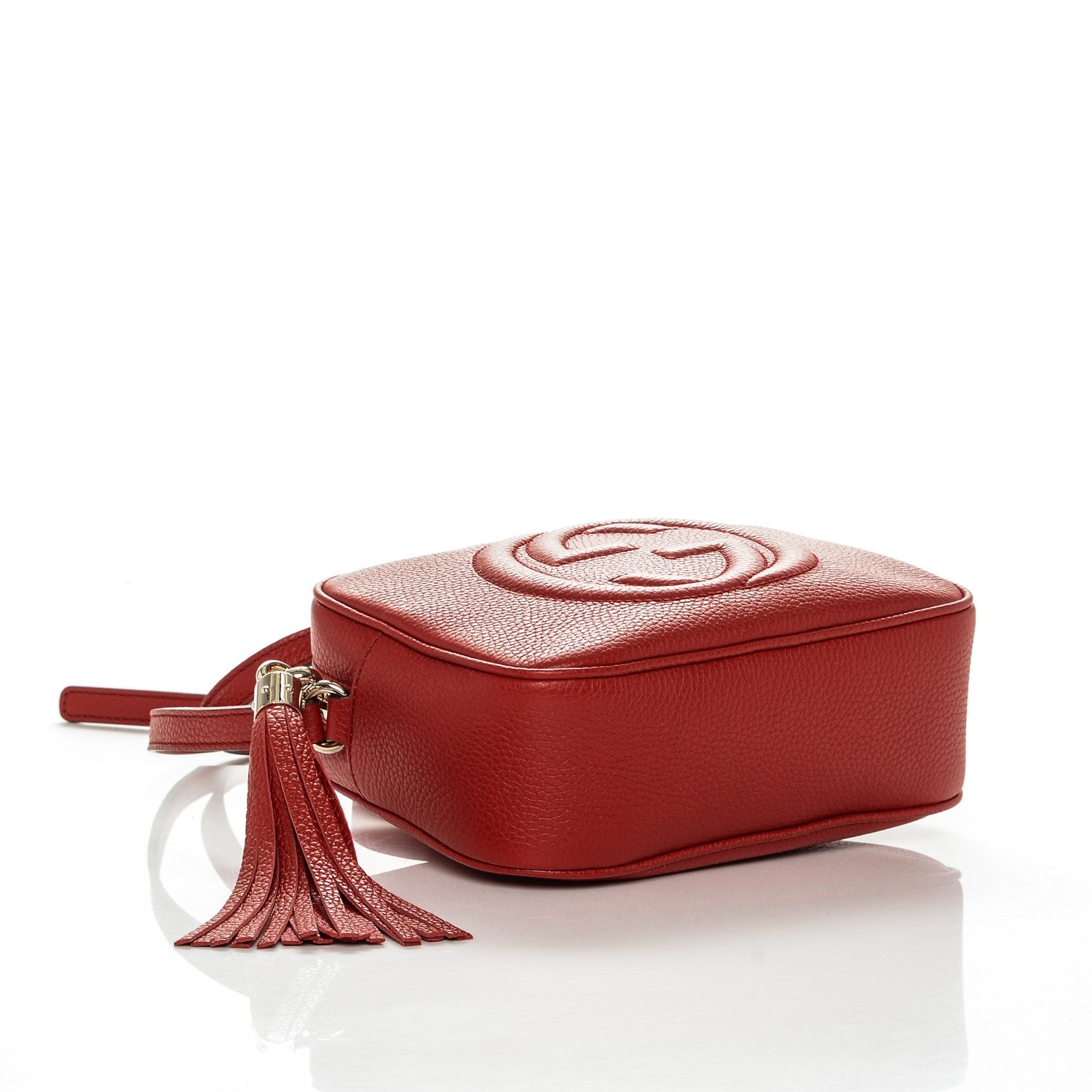 Gucci Pebbled Calfskin Small Soho Disco Bag Tabasco Red 4 of 7