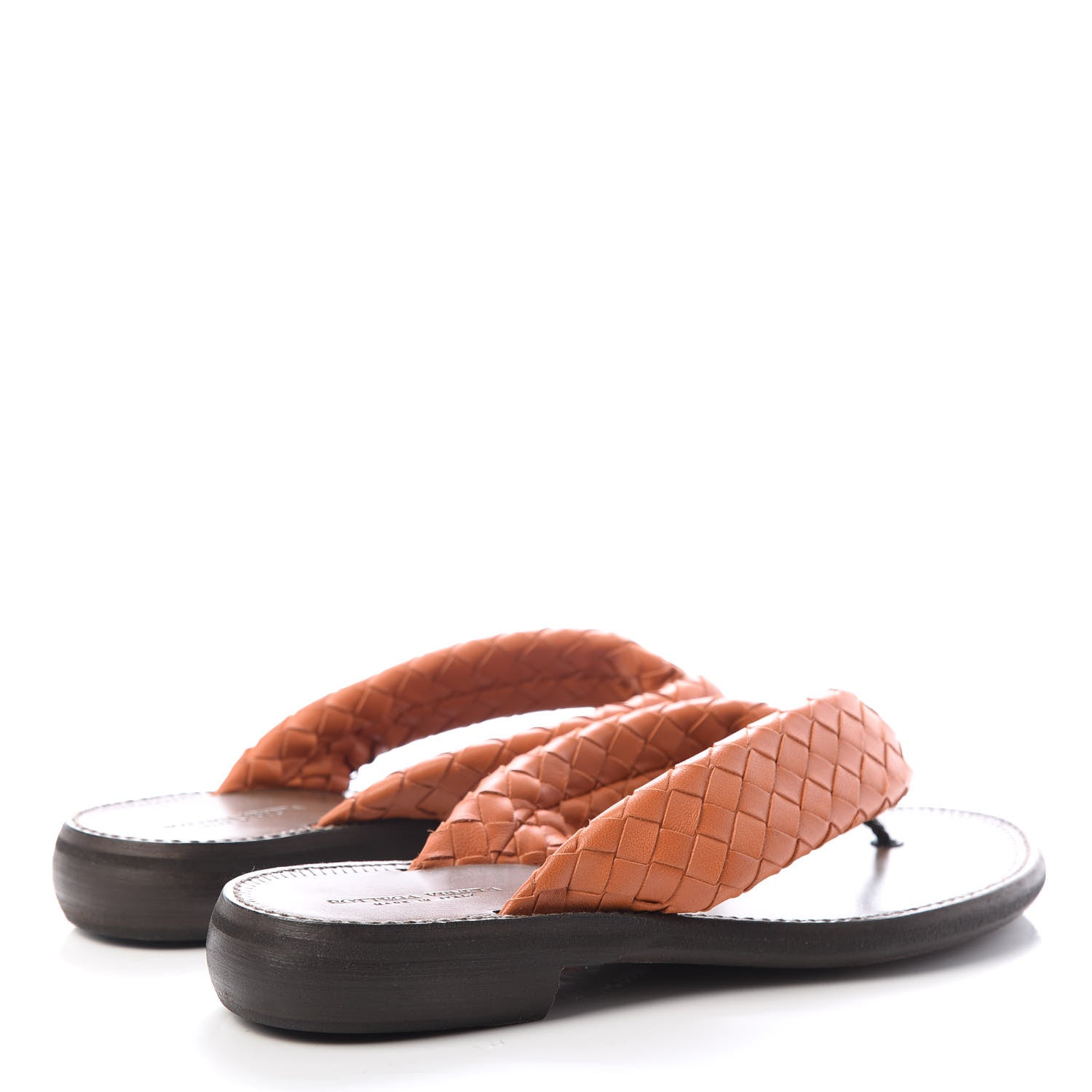 Bottega Veneta Nappa Intrecciato Thong Flat Sandals 37 Ebano Orange 4 of 10