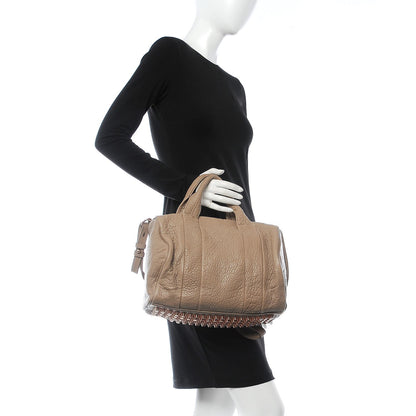 Alexander Wang Pebbled Lambskin Rocco Latte Rose Gold Hardware 2 of 9