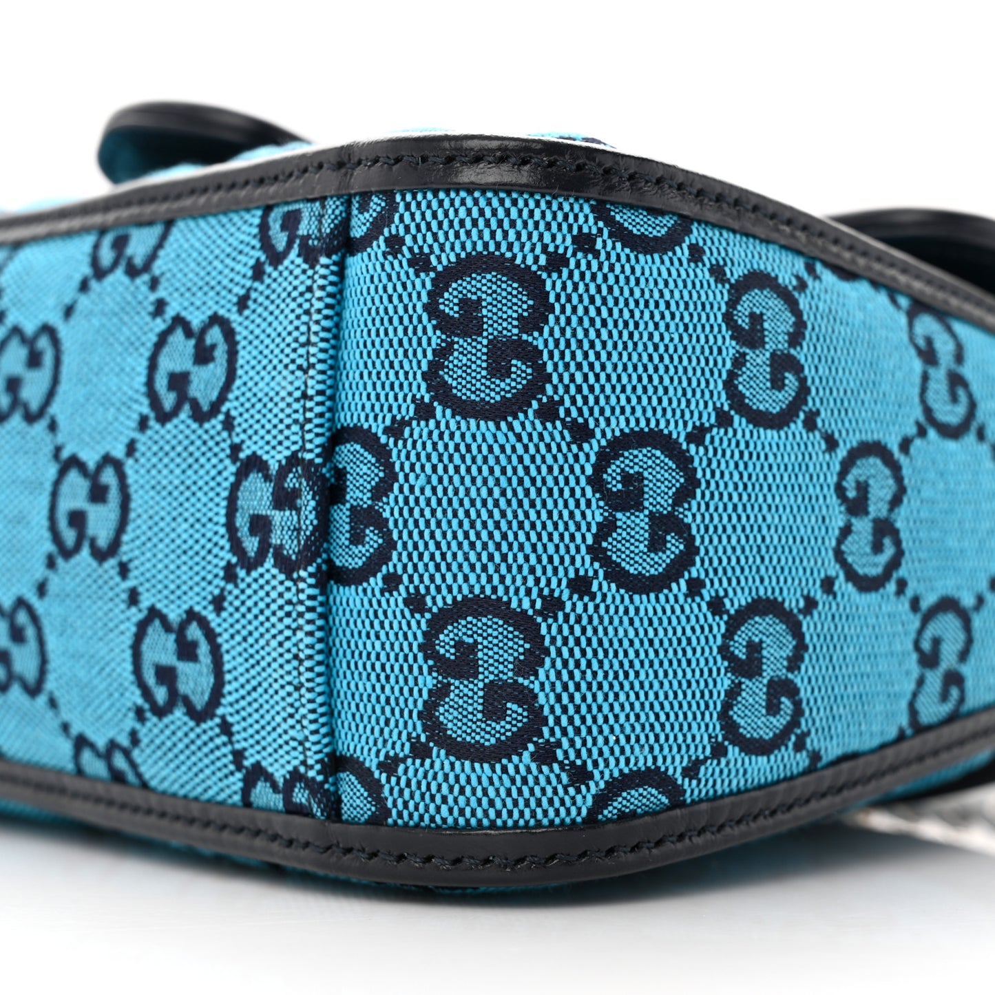 Monogram Multicolor Matelasse Diagonal Mini GG Marmont Top Handle Shoulder Bag Light Blue