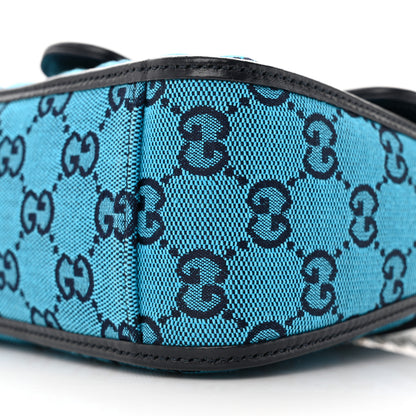 Gucci Monogram Multicolor Matelasse Diagonal Mini GG Marmont Top Handle Shoulder Bag Light Blue 11 of 12