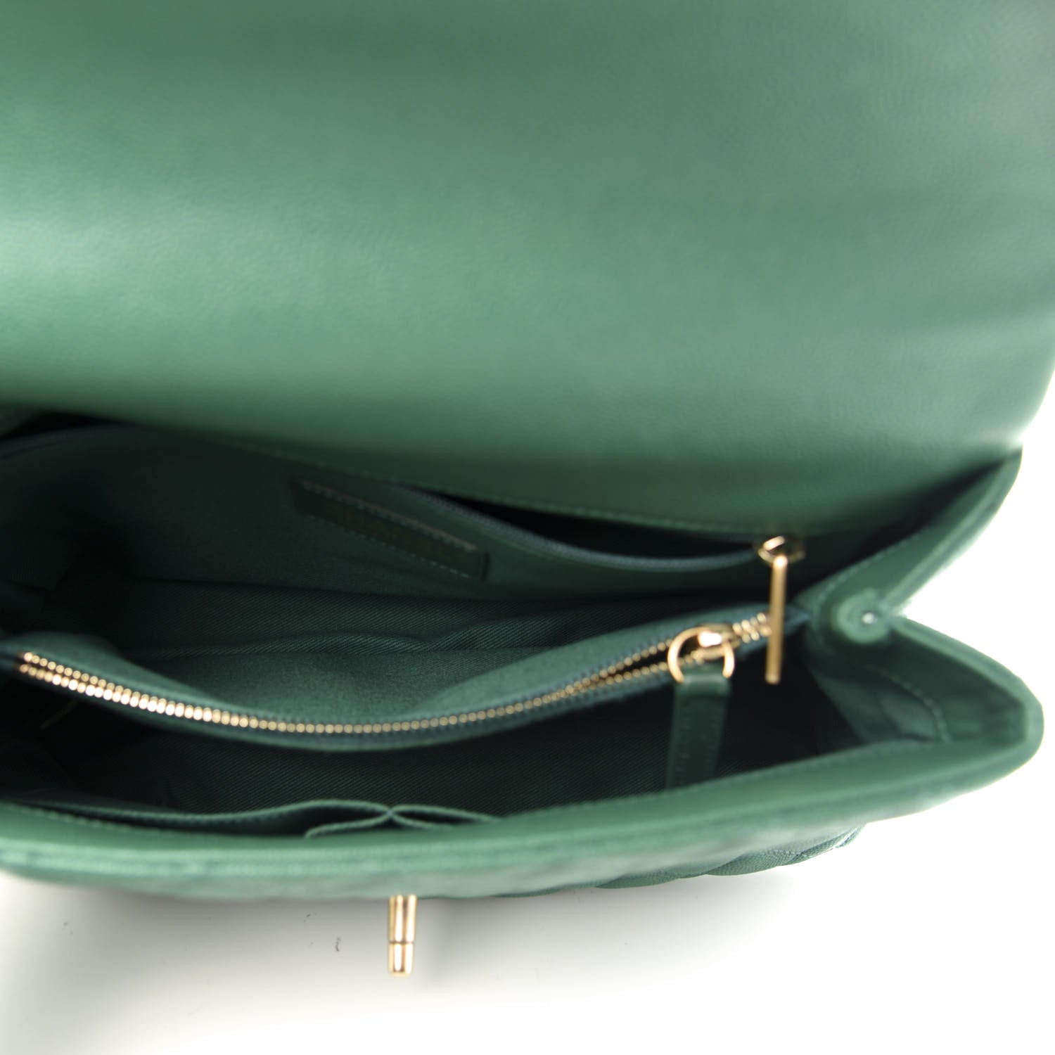 Chanel Caviar Quilted Small Coco Handle Flap Green 5 of 11