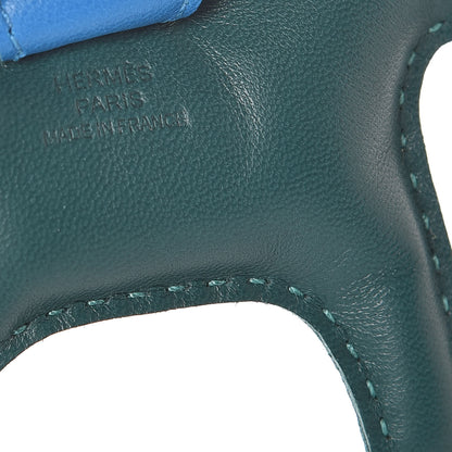Hermes Milo Lambskin Grigri Rodeo Horse Bag Charm PM Malachite Bleu Zanzibar Lime 3 of 4
