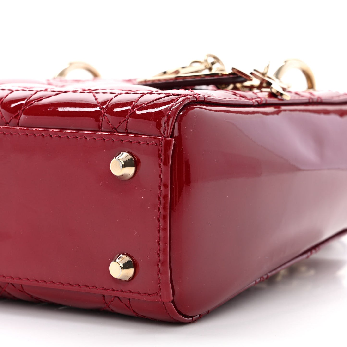 Patent Cannage Mini Lady Dior Red