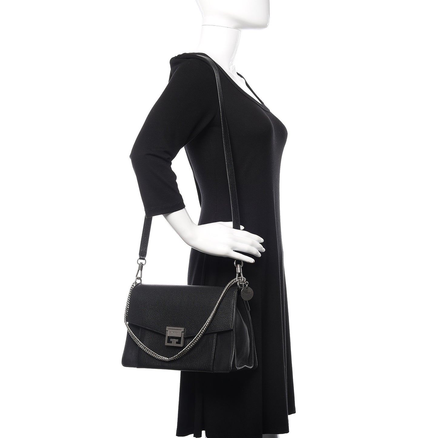 Sugar Goatskin Medium GV3 Shoulder Bag Black