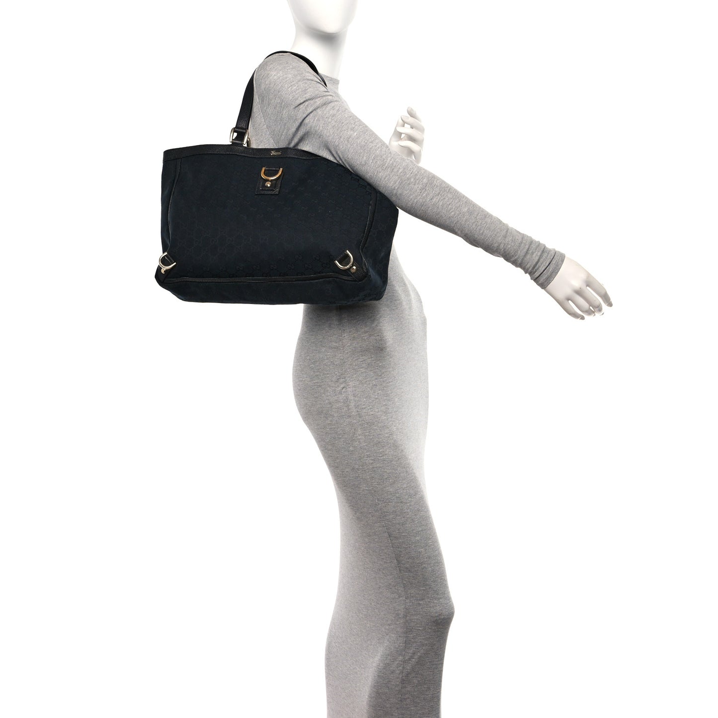 Nylon Monogram Large Abbey Tote Black