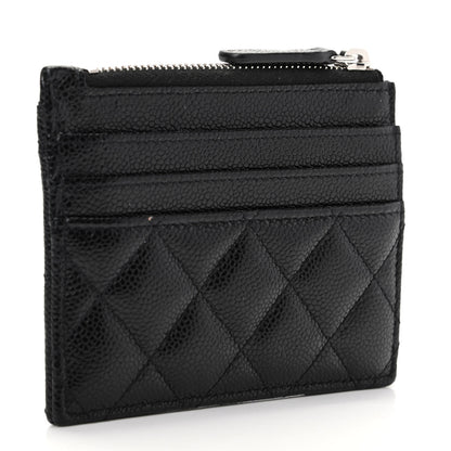 Chanel Caviar Quilted CC Zip Card Holder Black 6 of 16
