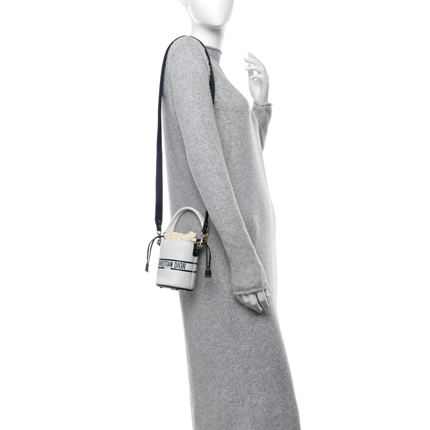 Calfskin Micro Dior Vibe Bucket White Blue